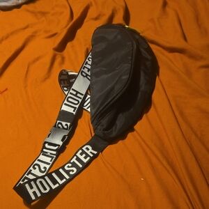 Hollister Black Belt Bag with Logo Strap
